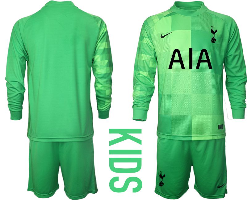 Youth 2021-2022 Club Tottenham green goalkeeper long sleeve blank Soccer Jersey